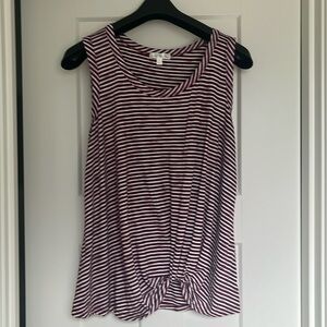 EUC Nine Britton tank top. Womens size XL. Plum / Maroon stripes.